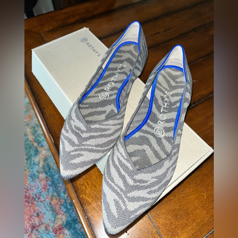 Grey Zebra Rothy’s Flats